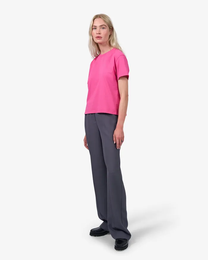 Colorfulstandard Organic Boxy Crop Tee 8211 Petrol Blue Women TShirts