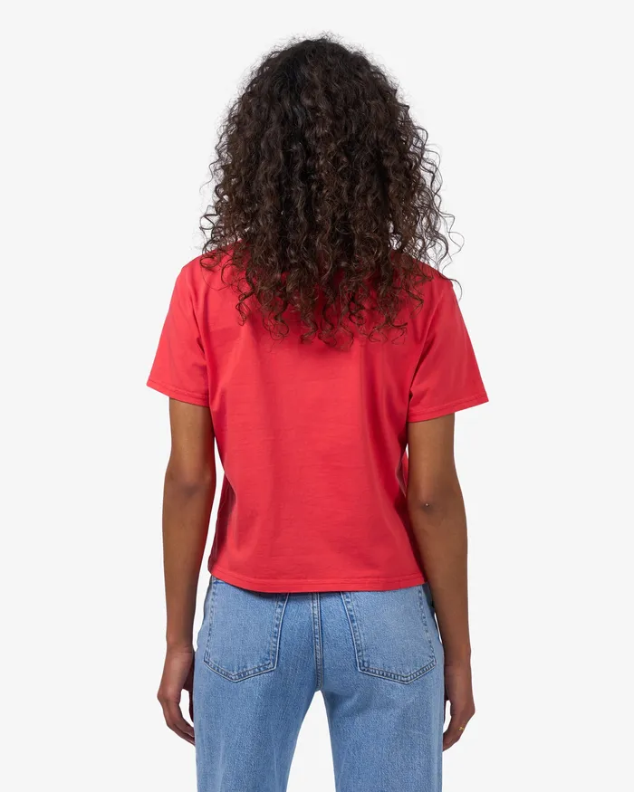 Colorfulstandard Organic Boxy Crop Tee 8211 Red Tangerine Women TShirts