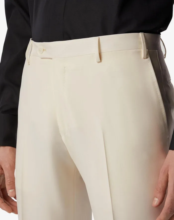 Corneliani Ceremony And Events White 120039s Wool Trousers For Men 8211 Men