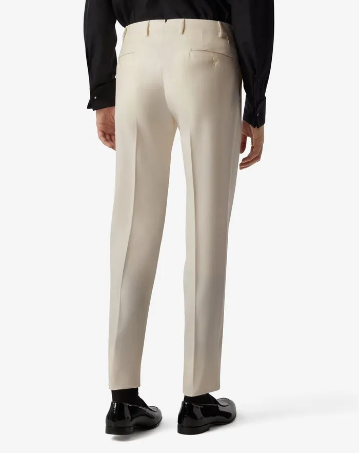 Corneliani Ceremony And Events White 120039s Wool Trousers For Men 8211 Men