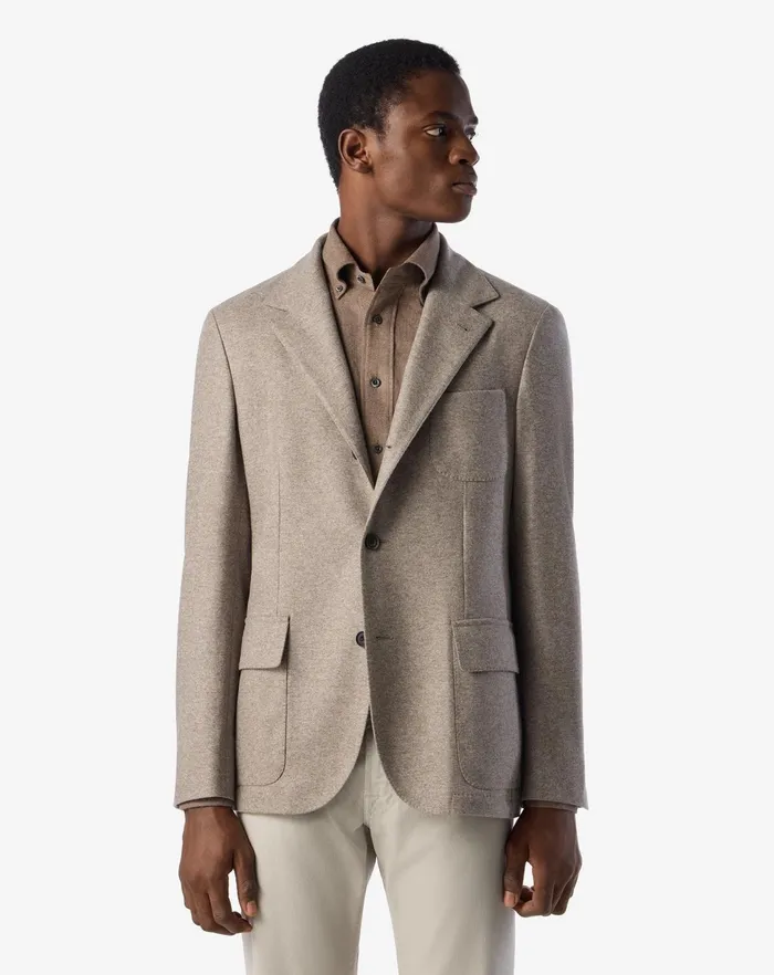 Corneliani Jackets Beige Wool Jersey Jacket For Men 8211 Men