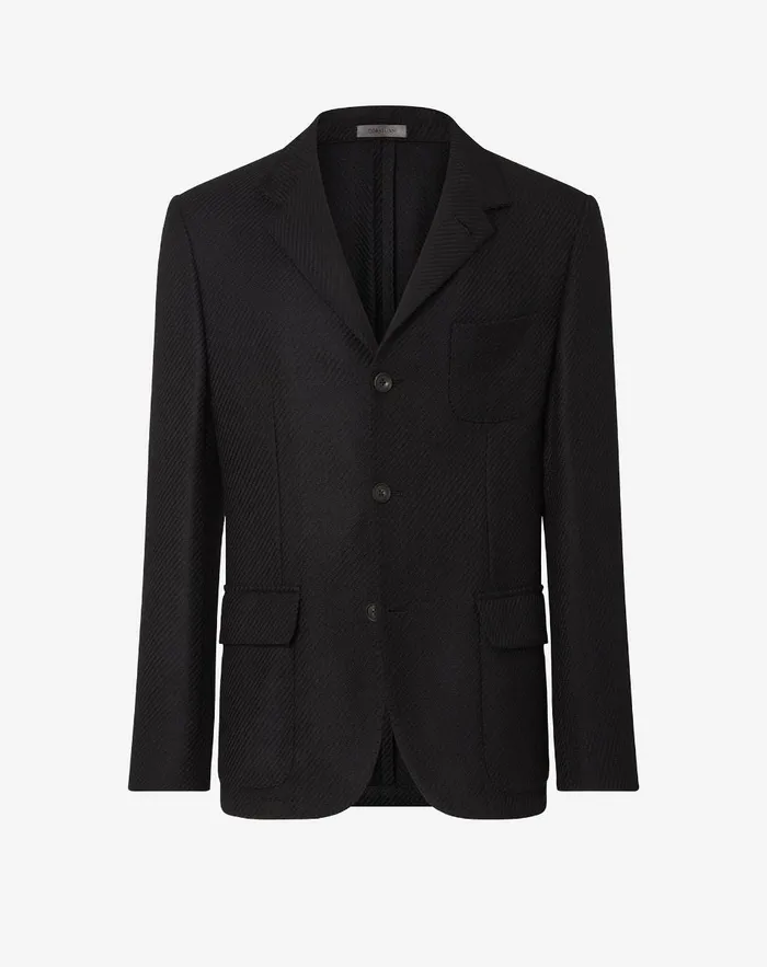 Corneliani Jackets Black Jerseylike Wool Jacket For Men 8211 Men