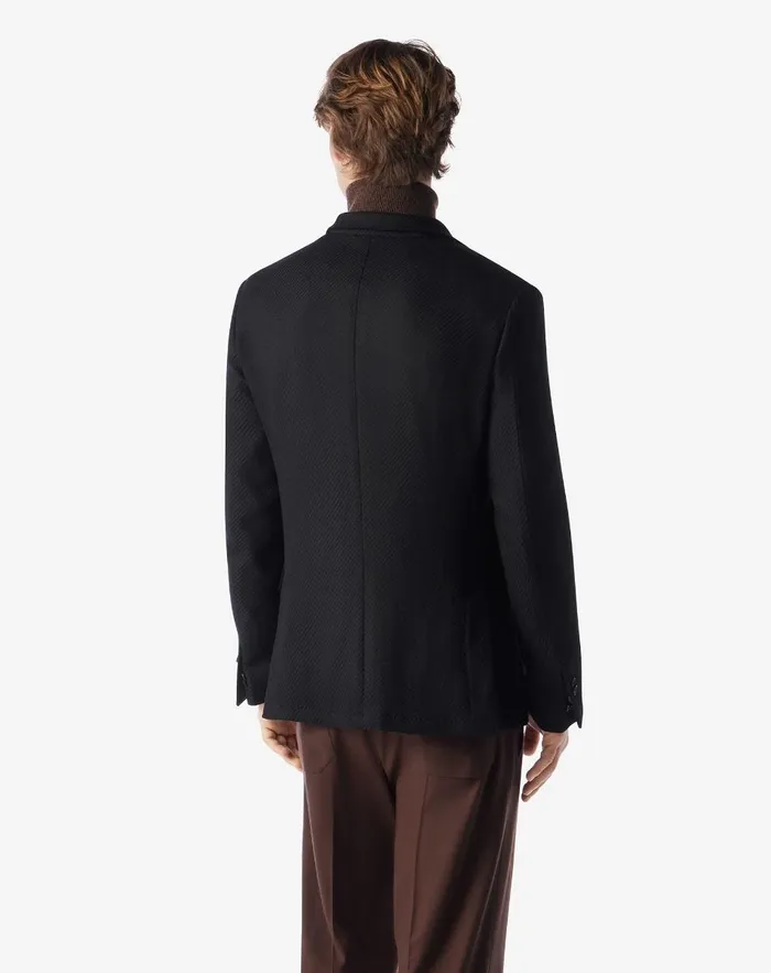 Corneliani Jackets Black Jerseylike Wool Jacket For Men 8211 Men