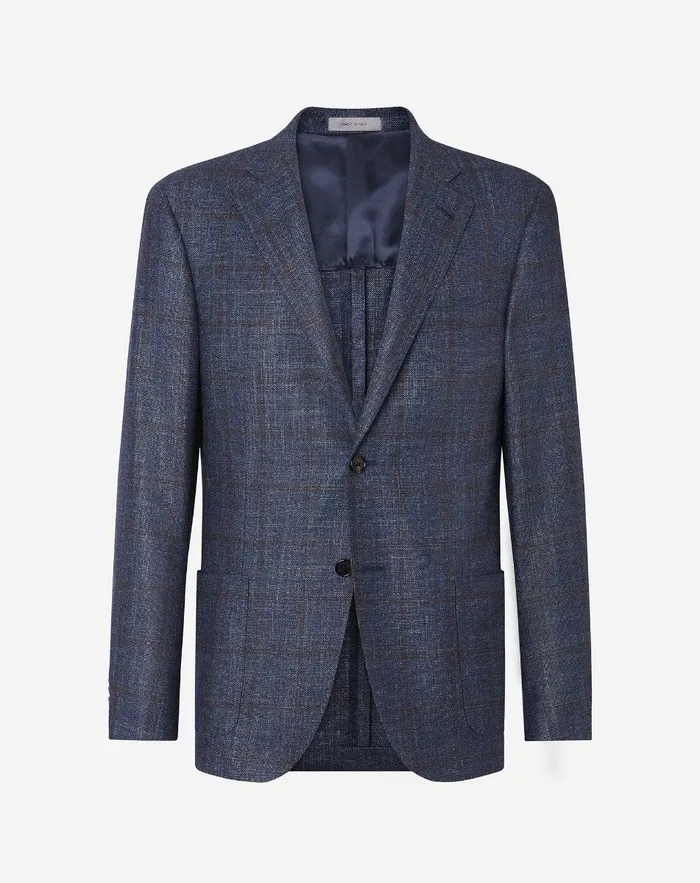 Corneliani Jackets Blue Wool Silk Cashmere Jacket 8211 Men