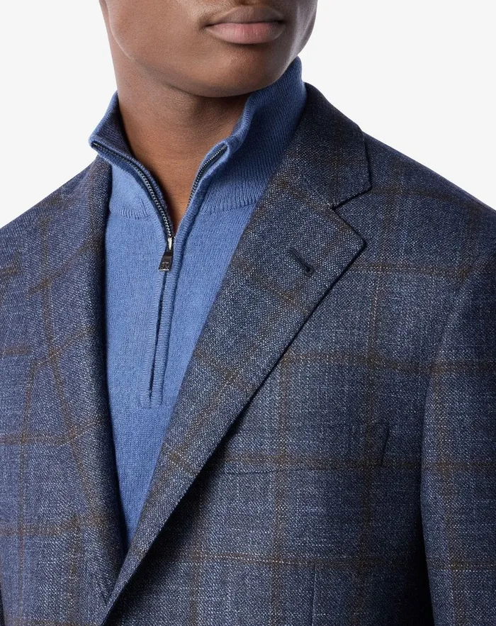 Corneliani Jackets Blue Wool Silk Cashmere Jacket 8211 Men