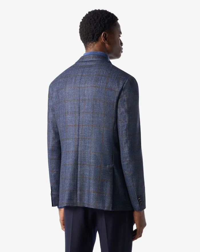 Corneliani Jackets Blue Wool Silk Cashmere Jacket 8211 Men