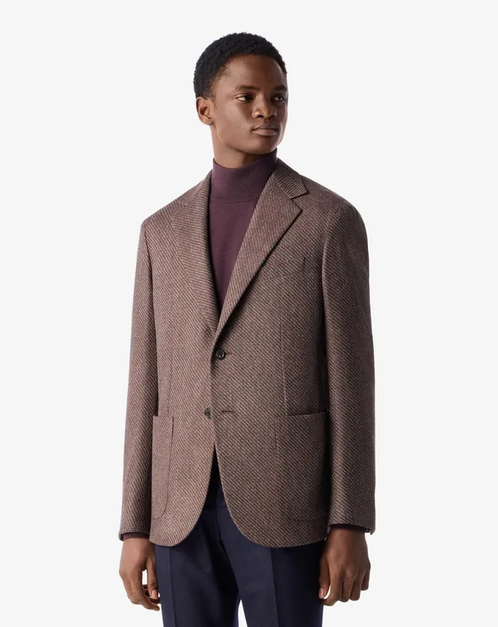 Corneliani Jackets Brown Combed Wool Jacket For Men 8211 Men