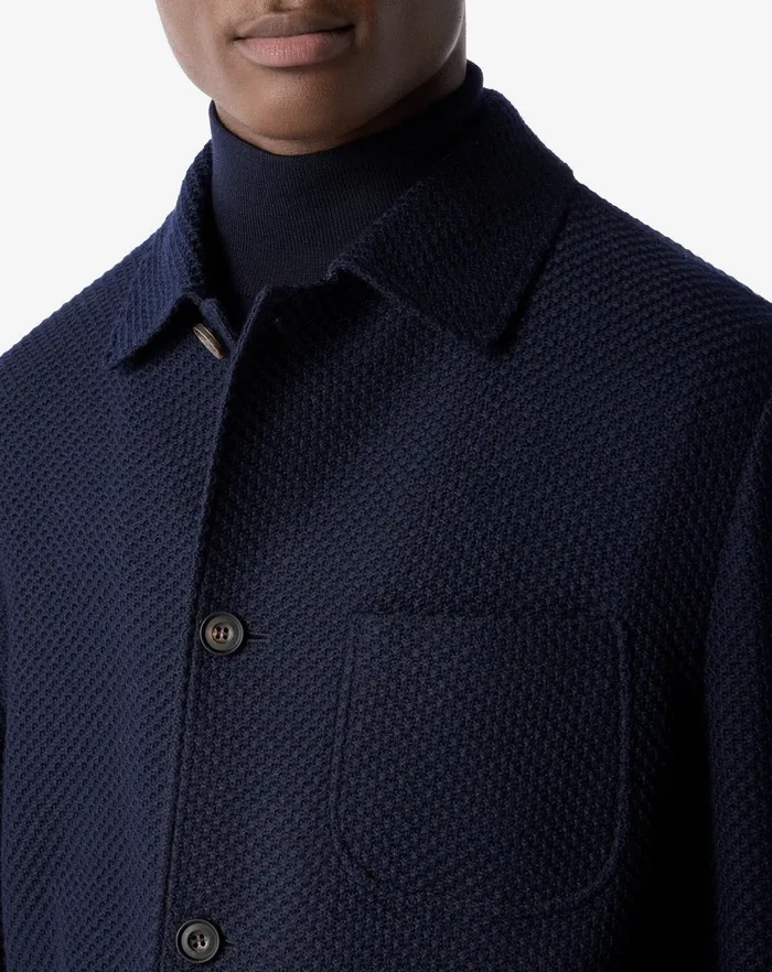 Corneliani Jackets Navy Blue Jumperlike Wool Jacket For Men 8211 Men