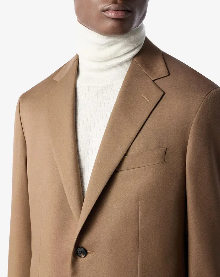 Corneliani Jackets Tobacco Brown Mohair Gabardine Jacket For Men 8211 Men