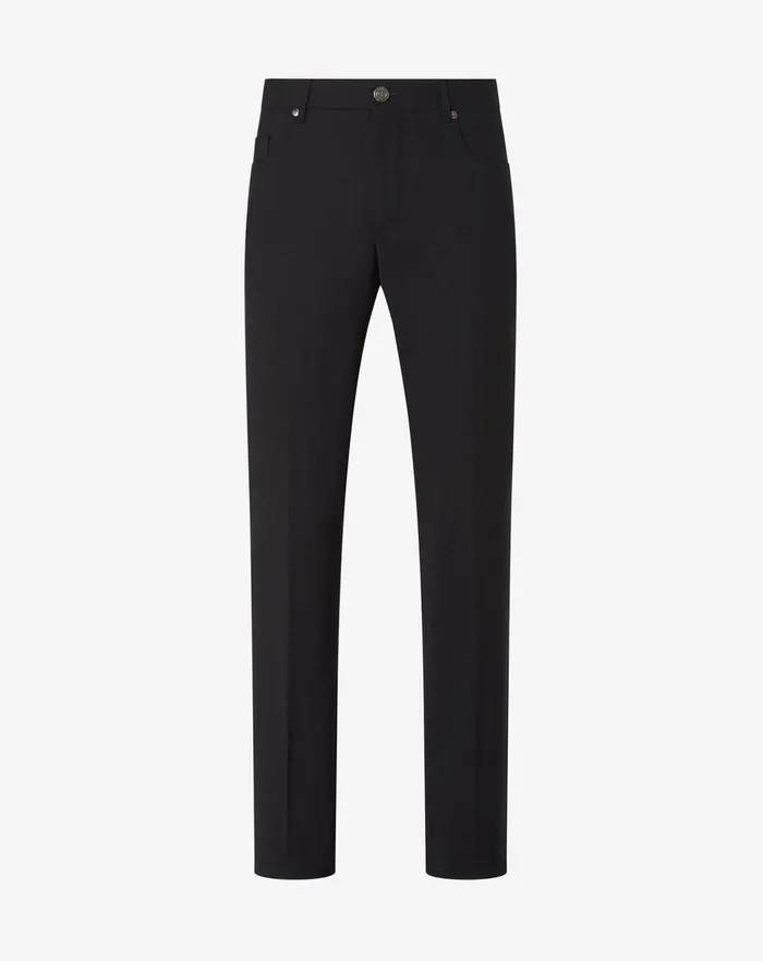 Corneliani Jeans and Slacks Black Cotton And Cashmere 5pockets Trousers 8211 Men