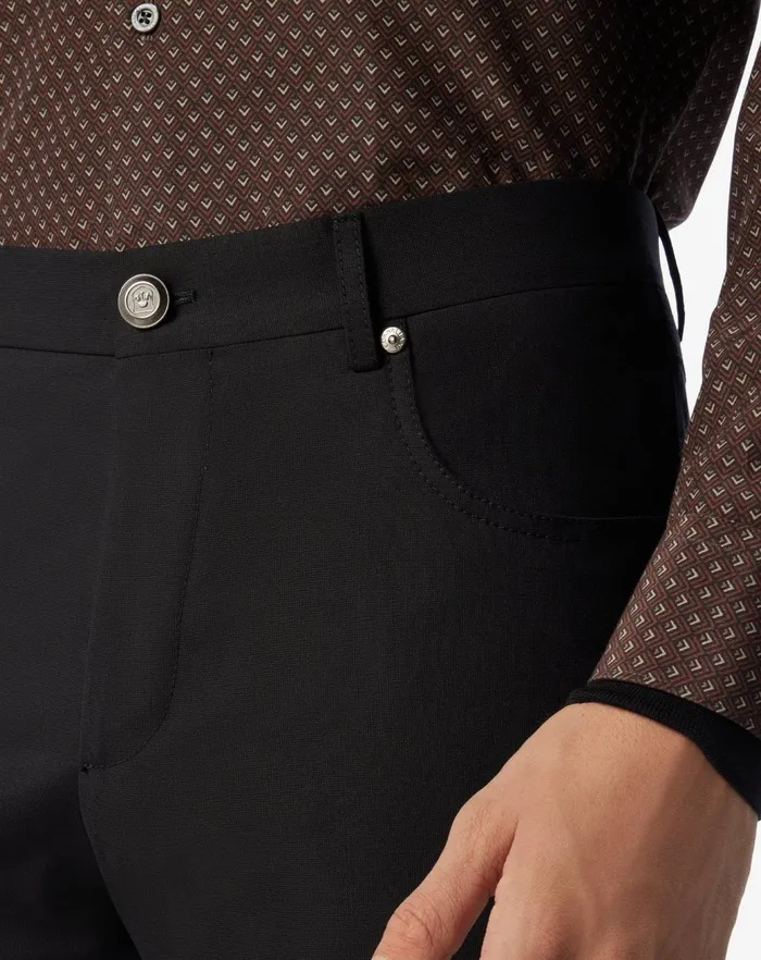 Corneliani Jeans and Slacks Black Cotton And Cashmere 5pockets Trousers 8211 Men