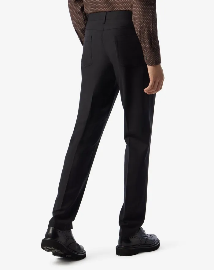 Corneliani Jeans and Slacks Black Cotton And Cashmere 5pockets Trousers 8211 Men