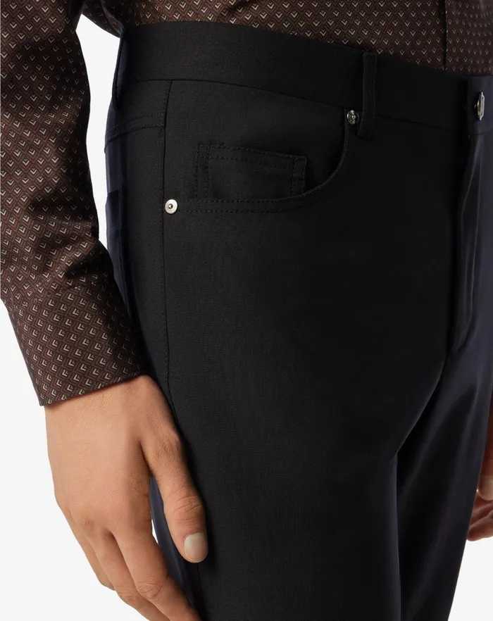 Corneliani Jeans and Slacks Black Cotton And Cashmere 5pockets Trousers 8211 Men