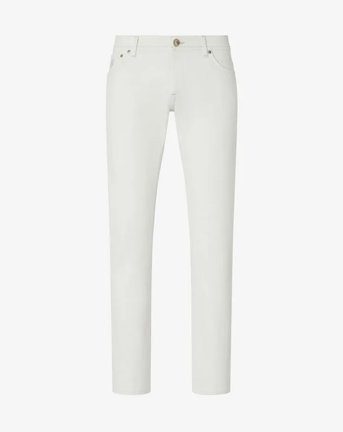 Corneliani Jeans and Slacks White Stretch Denim 5pockets Jeans For Men 8211 Men