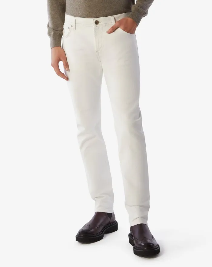 Corneliani Jeans and Slacks White Stretch Denim 5pockets Jeans For Men 8211 Men