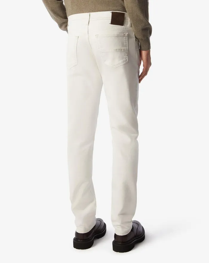 Corneliani Jeans and Slacks White Stretch Denim 5pockets Jeans For Men 8211 Men