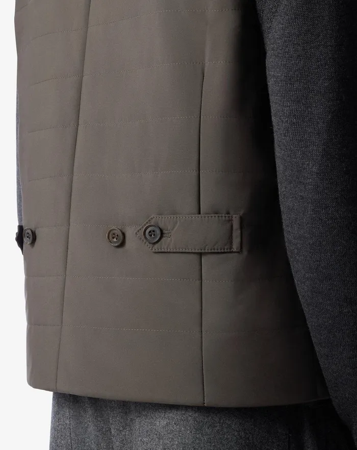 Corneliani Outerwear And Coats Forest Green Poplin Quilted Vest For Men 8211 Men