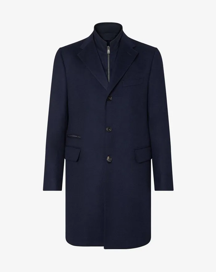 Corneliani Outerwear And Coats Navy Blue Beaver Coat In Pure Cashmere For Men 8211 Men