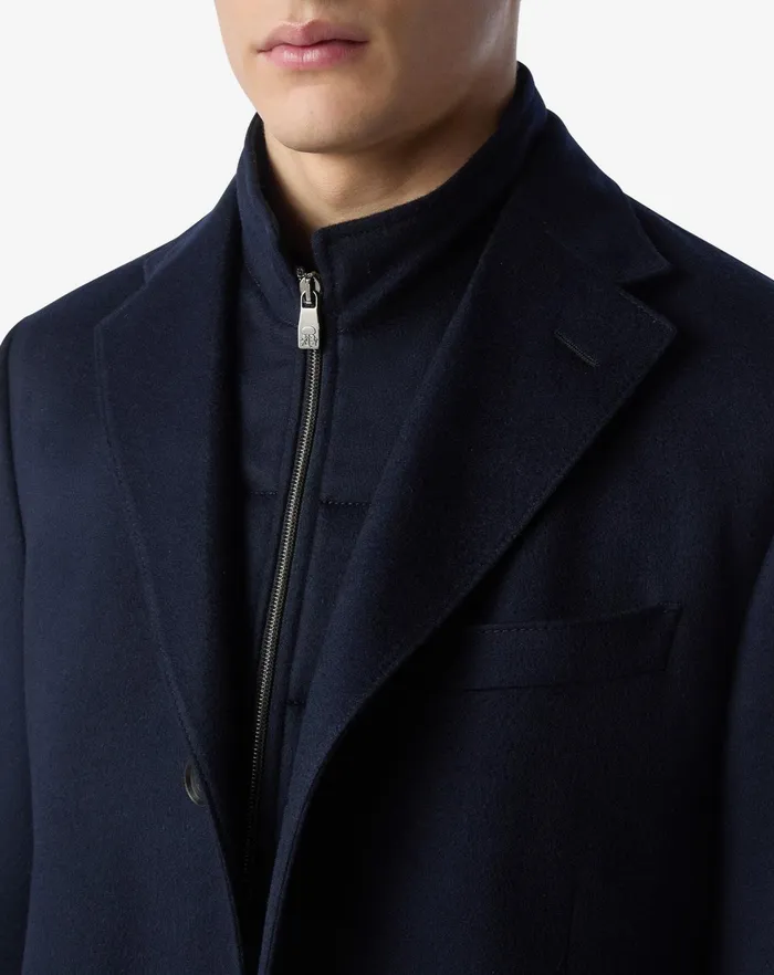 Corneliani Outerwear And Coats Navy Blue Beaver Coat In Pure Cashmere For Men 8211 Men