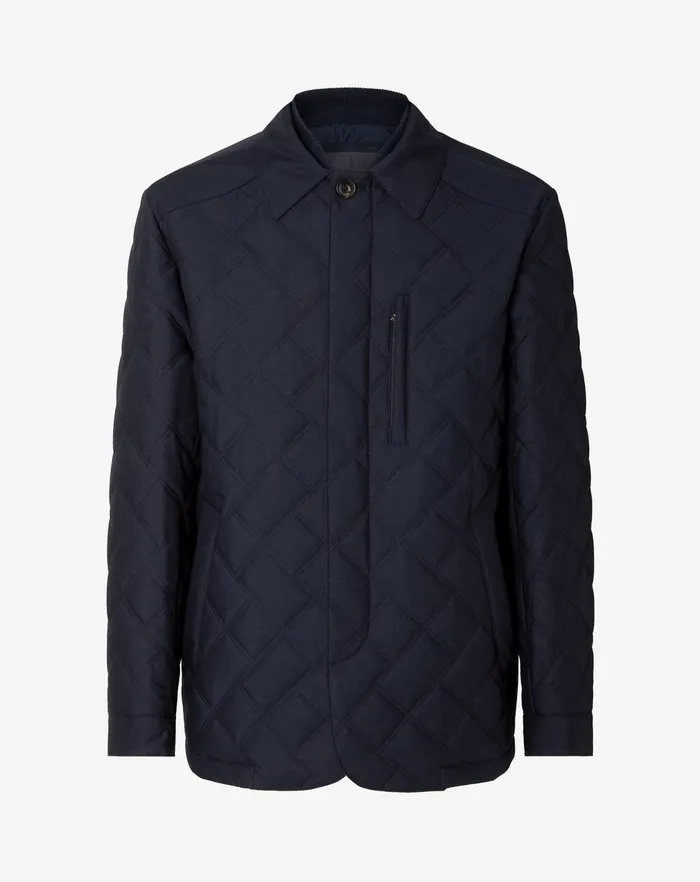 Corneliani Outerwear And Coats Waterproof Jacket In Navy Blue Technical Poplin 8211 Men