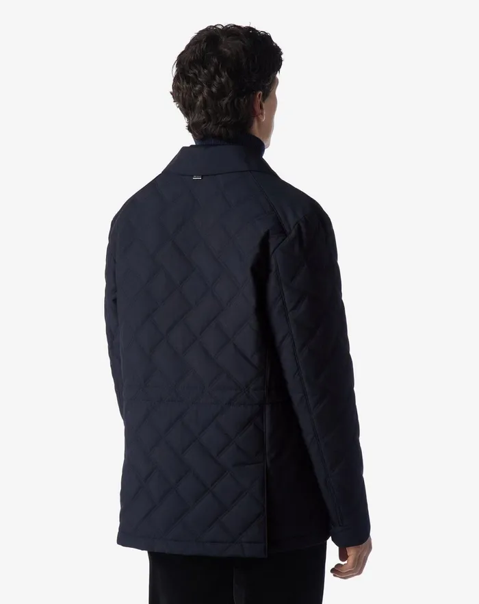 Corneliani Outerwear And Coats Waterproof Jacket In Navy Blue Technical Poplin 8211 Men