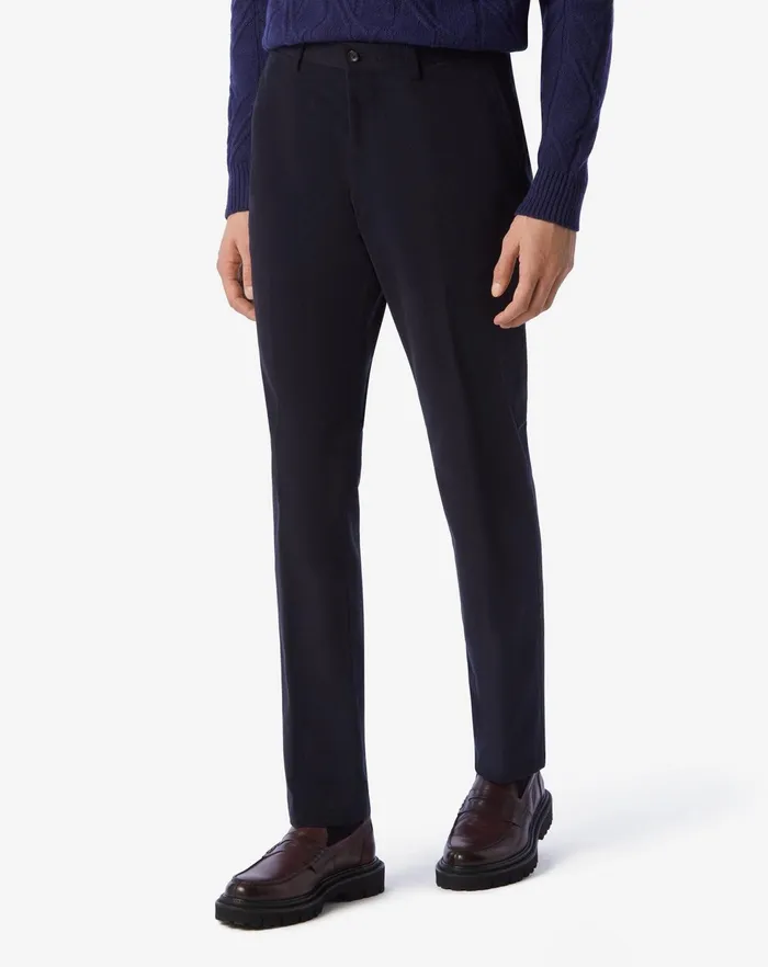 Corneliani Pants Blue Cotton Stretch Trousers For Men 8211 Men