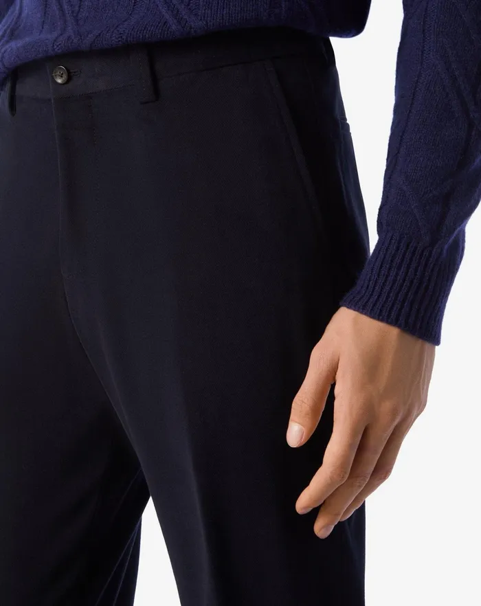 Corneliani Pants Blue Cotton Stretch Trousers For Men 8211 Men