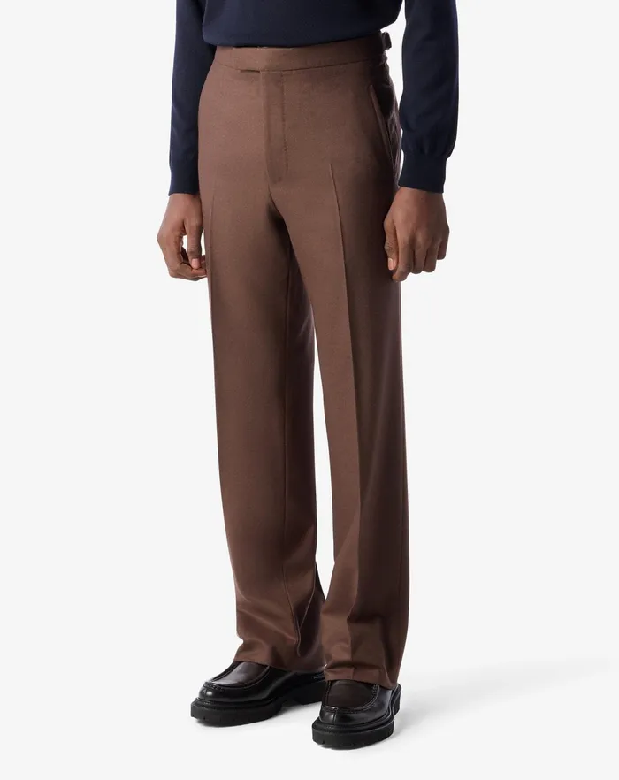 Corneliani Pants Brown Wool Flannel Trousers For Men 8211 Men