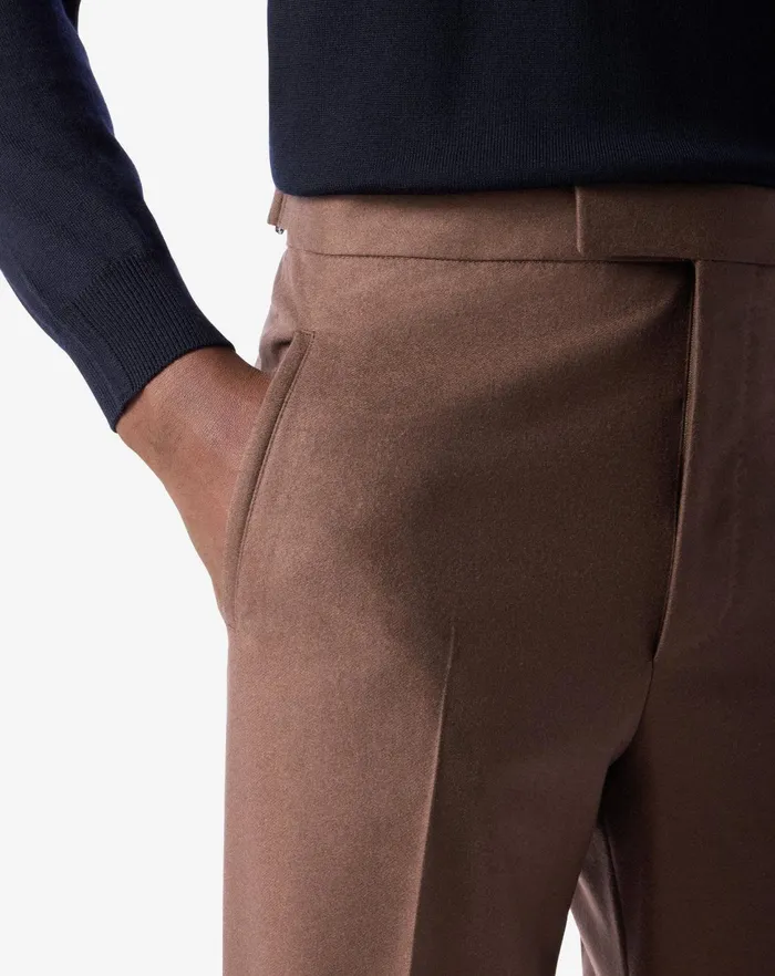 Corneliani Pants Brown Wool Flannel Trousers For Men 8211 Men