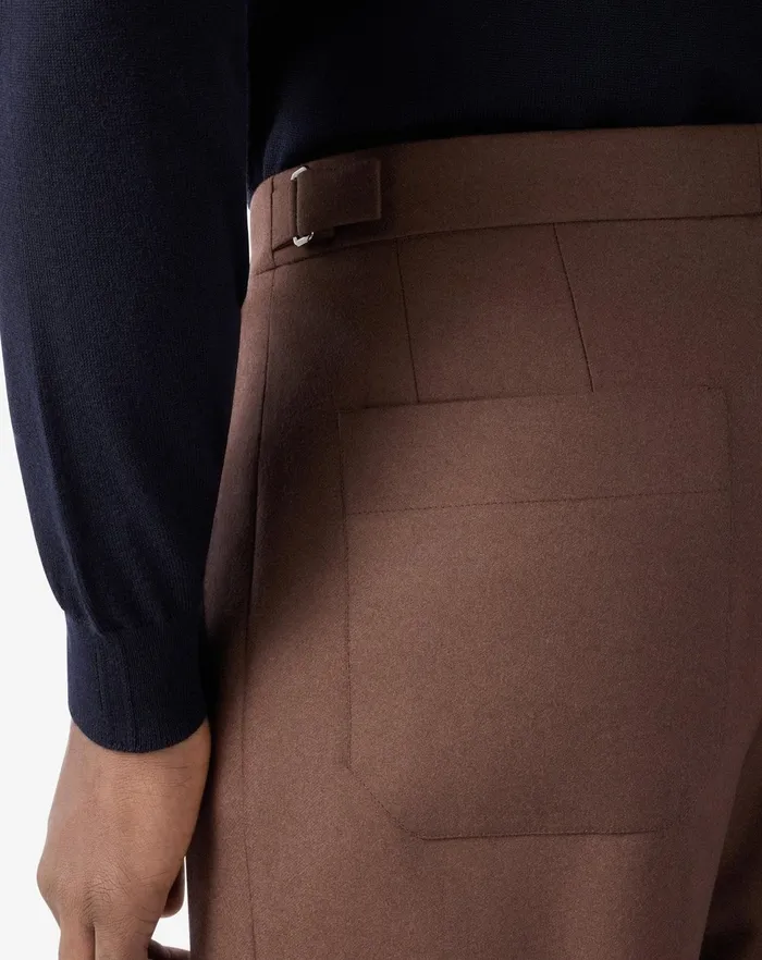 Corneliani Pants Brown Wool Flannel Trousers For Men 8211 Men