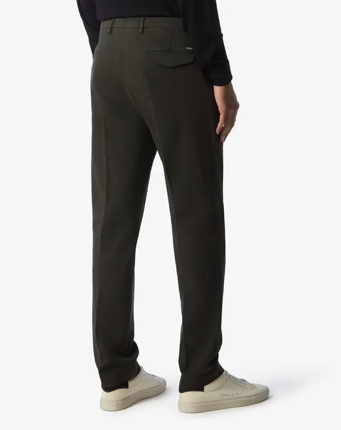 Corneliani Pants Dark Green 1 Pleated Stretch Cotton Chino 8211 Men