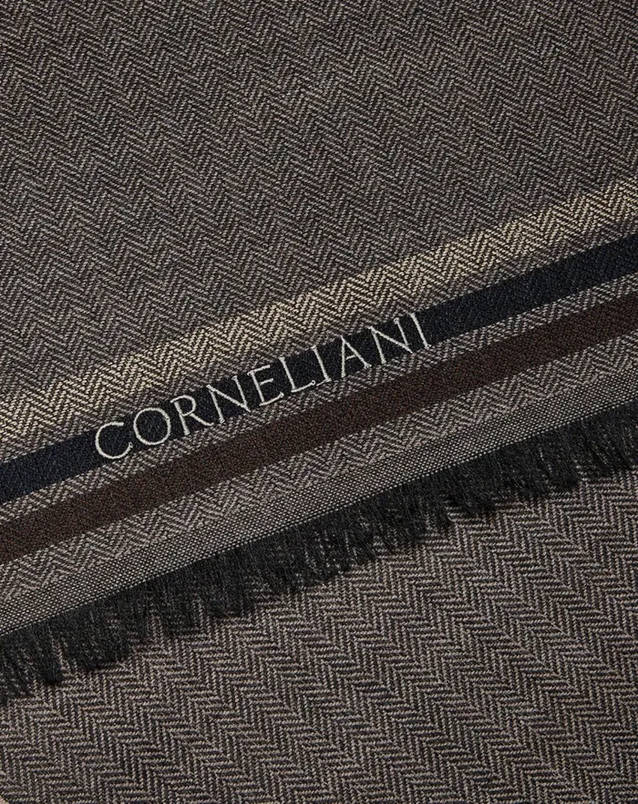 Corneliani Scarves And Hats Taupe Pure Wool Scarf For Men 8211 Men