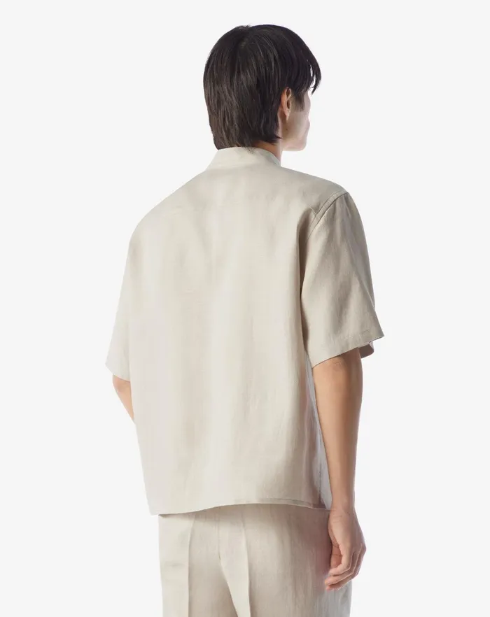 Corneliani Shirts Mens Pure Linen Ivory Shirt 8211 Men