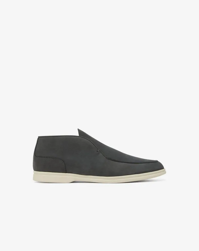 Corneliani Shoes Black Nabuk Slipon Shoes For Men 8211 Men