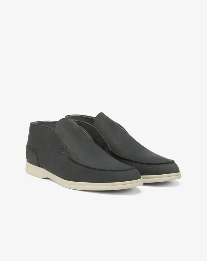 Corneliani Shoes Black Nabuk Slipon Shoes For Men 8211 Men