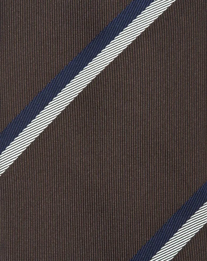 Corneliani Ties And Pochette Brown Regimental Jacquard Silk Tie For Men 8211 Men
