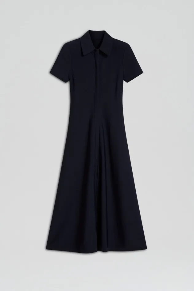 CREPE KNIT ZIP SHIRT DRESS NAVY Dresses Scanlan Theodore Women