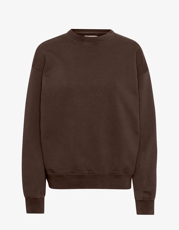 Crewneck Sweatshirts Organic Oversized Crew 8211 Coffee Brown Colorfulstandard Women