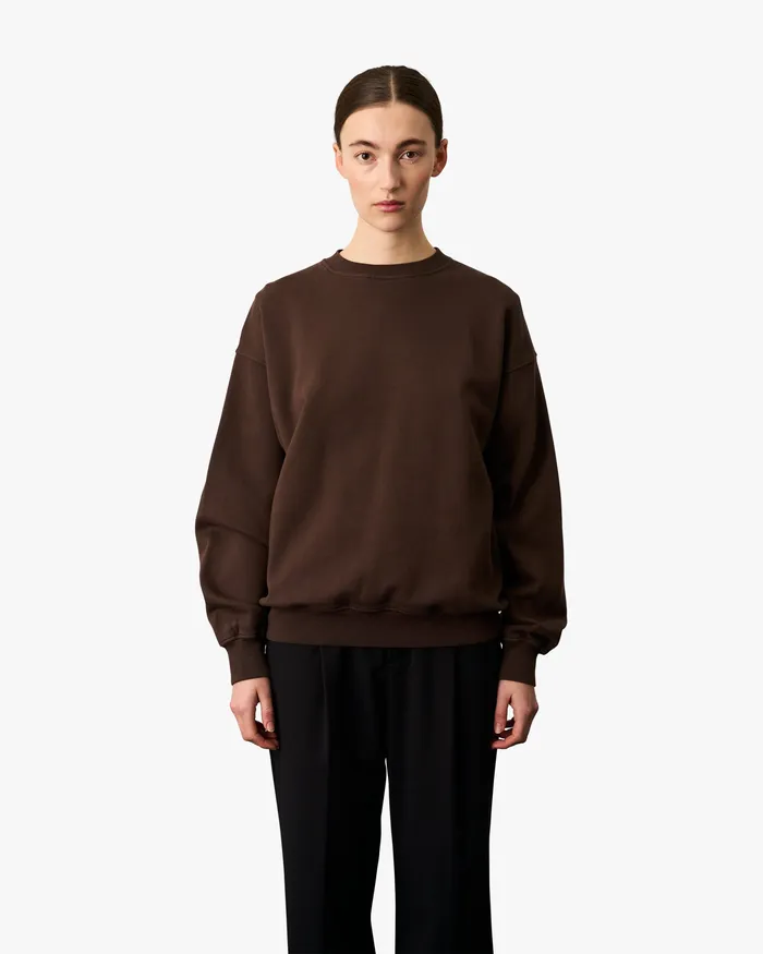 Crewneck Sweatshirts Organic Oversized Crew 8211 Coffee Brown Colorfulstandard Women