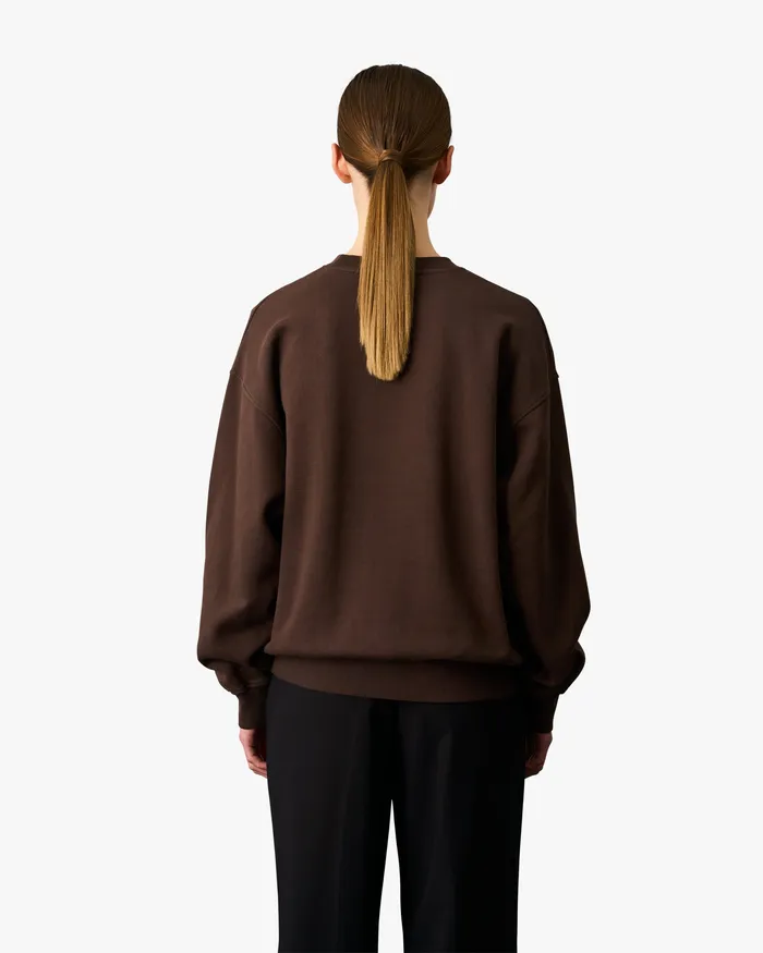 Crewneck Sweatshirts Organic Oversized Crew 8211 Coffee Brown Colorfulstandard Women