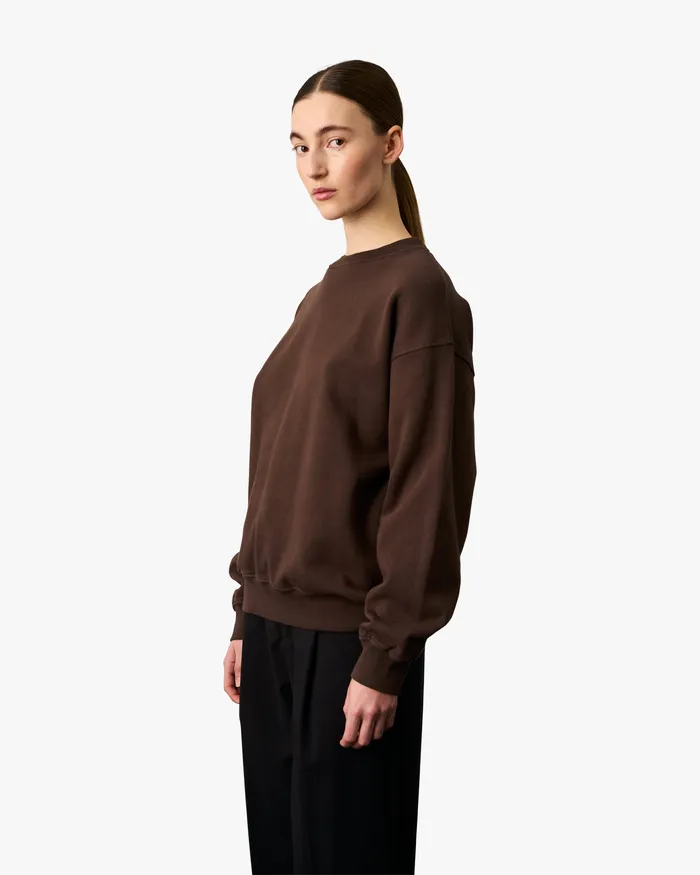 Crewneck Sweatshirts Organic Oversized Crew 8211 Coffee Brown Colorfulstandard Women