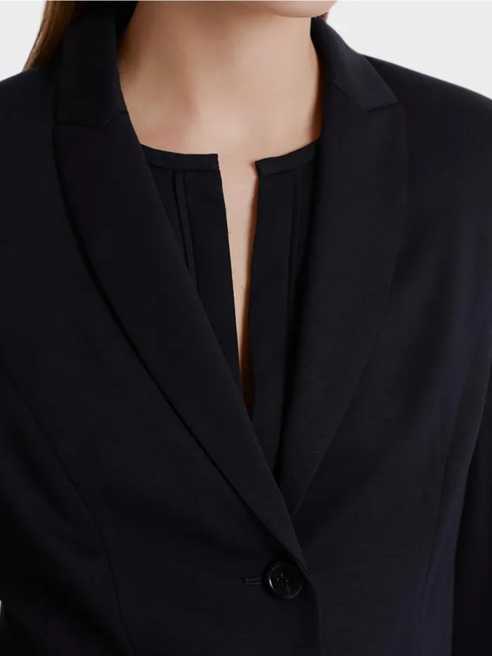 Damen Marc Cain Blazer Leichter Blazer Aus Feinem Jersey Midnight Blue