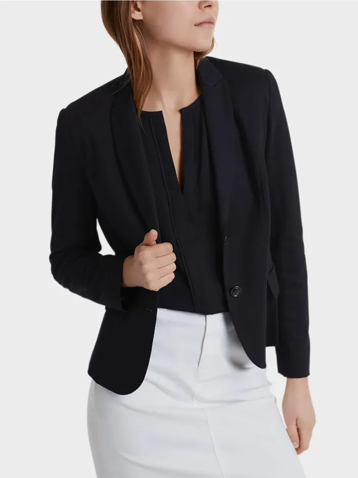 Damen Marc Cain Blazer Leichter Blazer Aus Feinem Jersey Midnight Blue