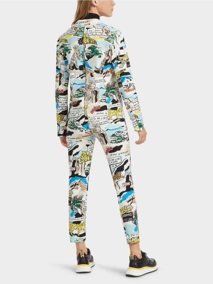 Damen Marc Cain Blazer Taillierter Blazer Mit AlloverPrint Deep Sea