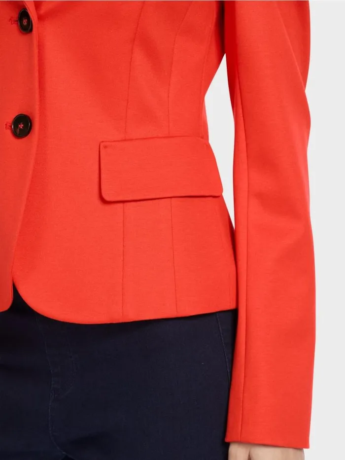 Damen Marc Cain Blazer Taillierter Blazer Mit Schmalem Revers Campari