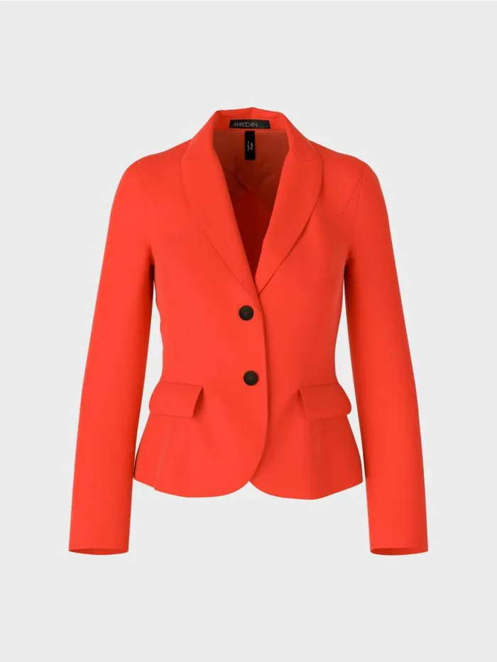 Damen Marc Cain Blazer Taillierter Blazer Mit Schmalem Revers Campari