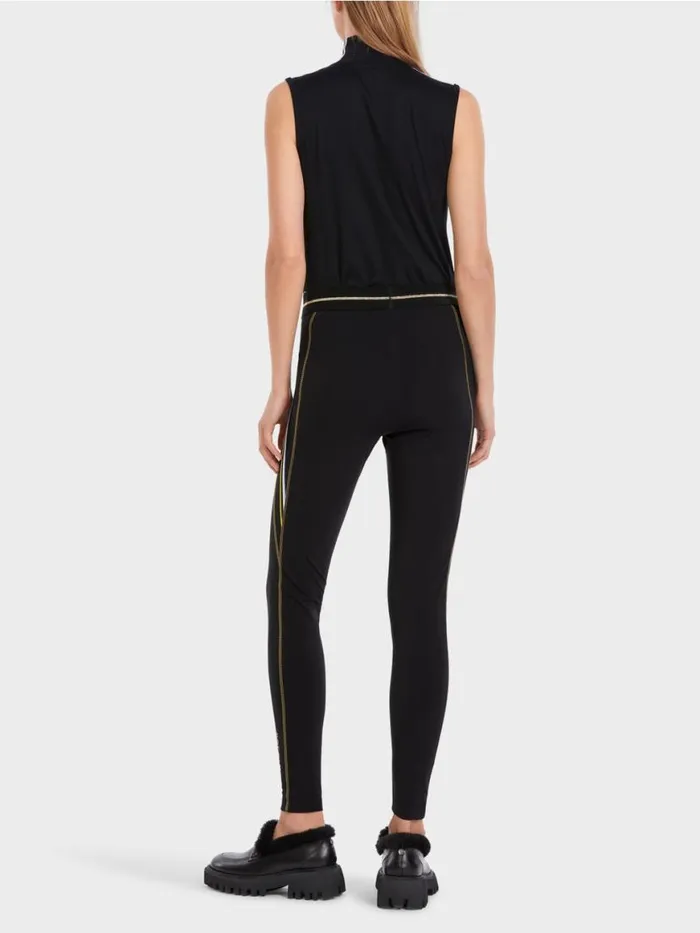 Damen Marc Cain Hosen Leggings Mit Galonstreifen Black