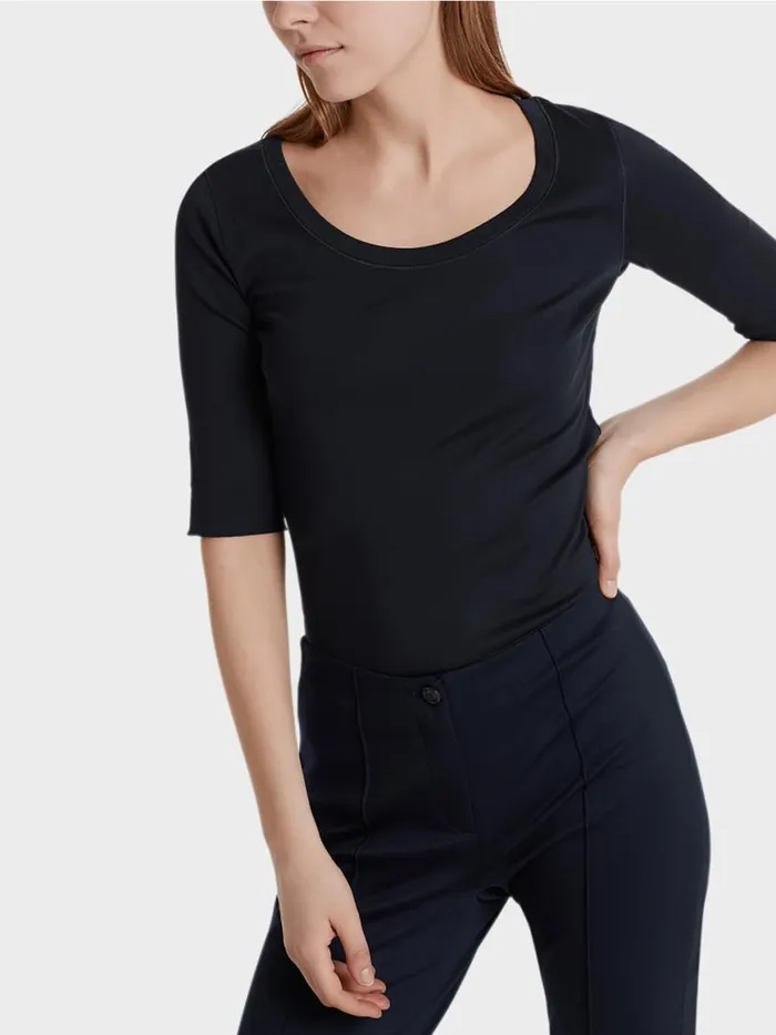 Damen Marc Cain Shirts and Tops Hochwertiges BasicShirt Midnight Blue