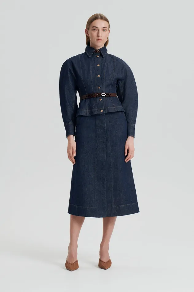DENIM SKIRT INDIGO Women Skirts Scanlan Theodore