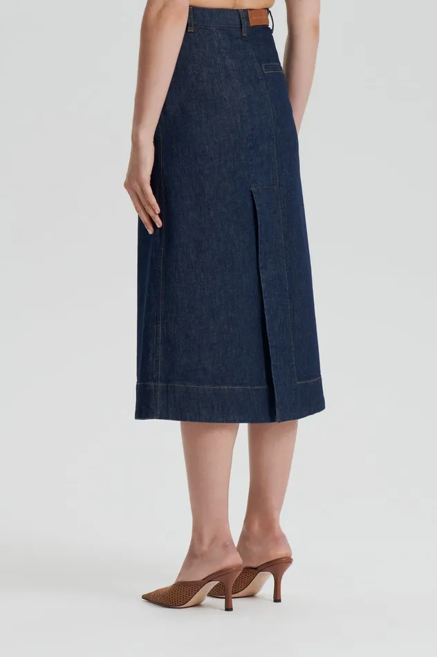 DENIM SKIRT INDIGO Women Skirts Scanlan Theodore DENIM SKIRT INDIGO Women Skirts Scanlan Theodore